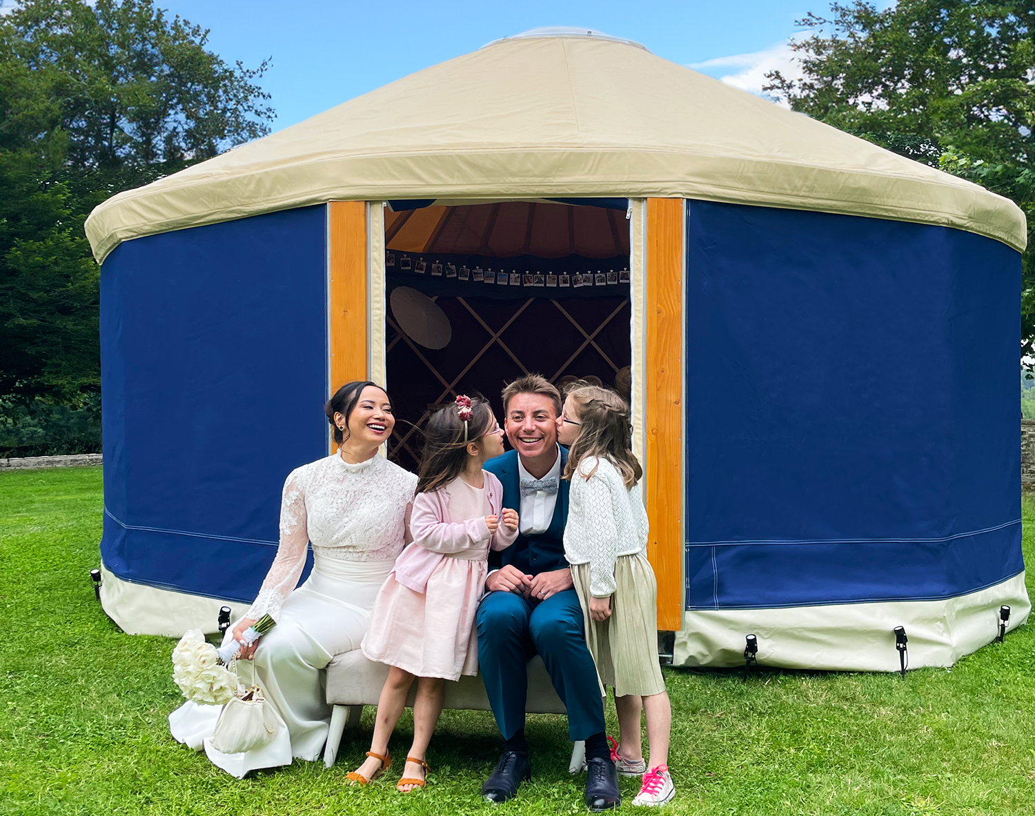 Photo de famille mariage, chateau le Fresne